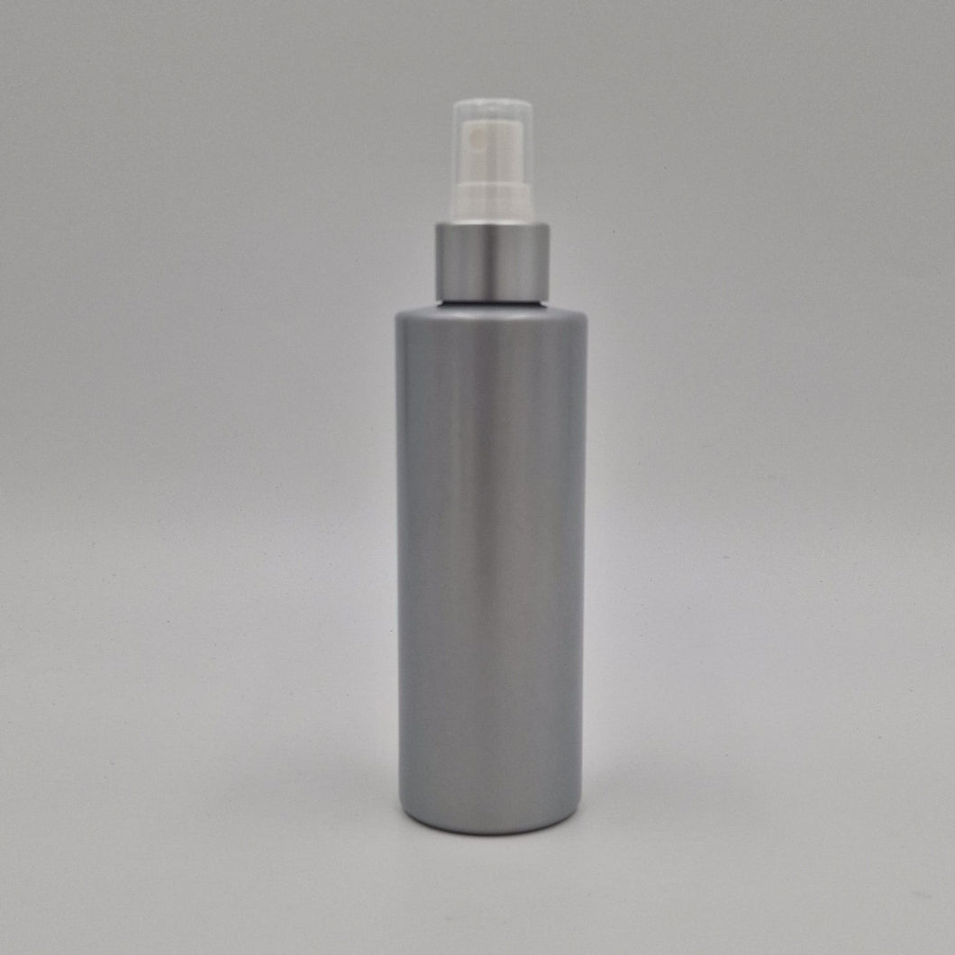 200ml PET CYL SILVER & 24mm 410 ATOMISER WHITE/ALUMINIUM