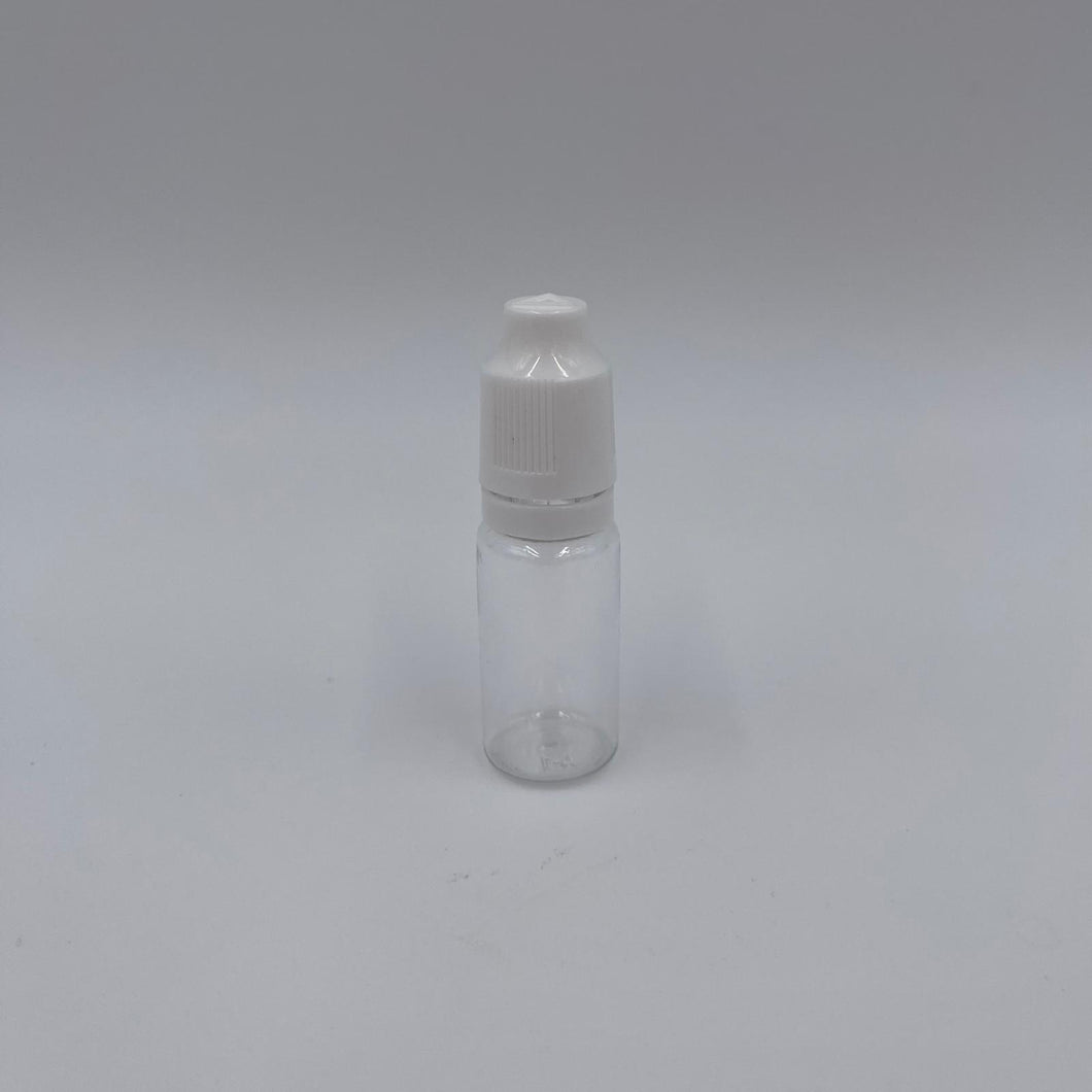 10ml PET DROPPER C/W FINE PLUG & CRC TE WHITE CAP (TRIANGLE)