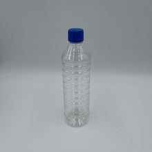 Load image into Gallery viewer, 750ml SAFETY BOTTLES CLEAR 28mm 410 CRC BLUE CAP W/ ONE HOLE PLUG

