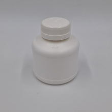 Load image into Gallery viewer, 250ml WHITE HDPE ROUND LABEL RECESS 38mm CRC BRUSH CLOSURE
