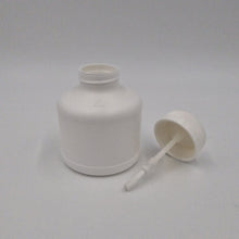 Load image into Gallery viewer, 250ml WHITE HDPE ROUND LABEL RECESS 38mm CRC BRUSH CLOSURE
