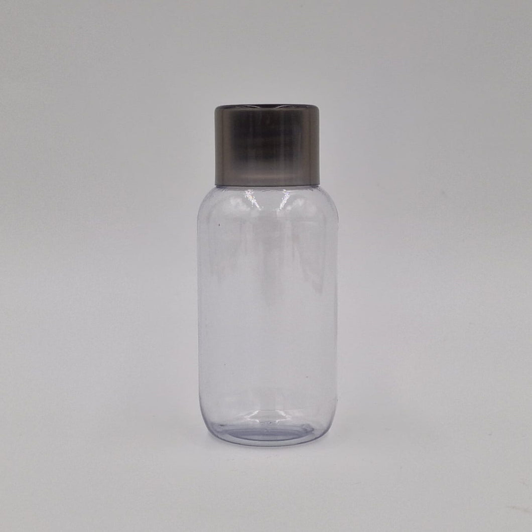 100ml CLEAR PVC BOSTON 20mm 415 FULL DIAMETER CAP TRANS GREY PP
