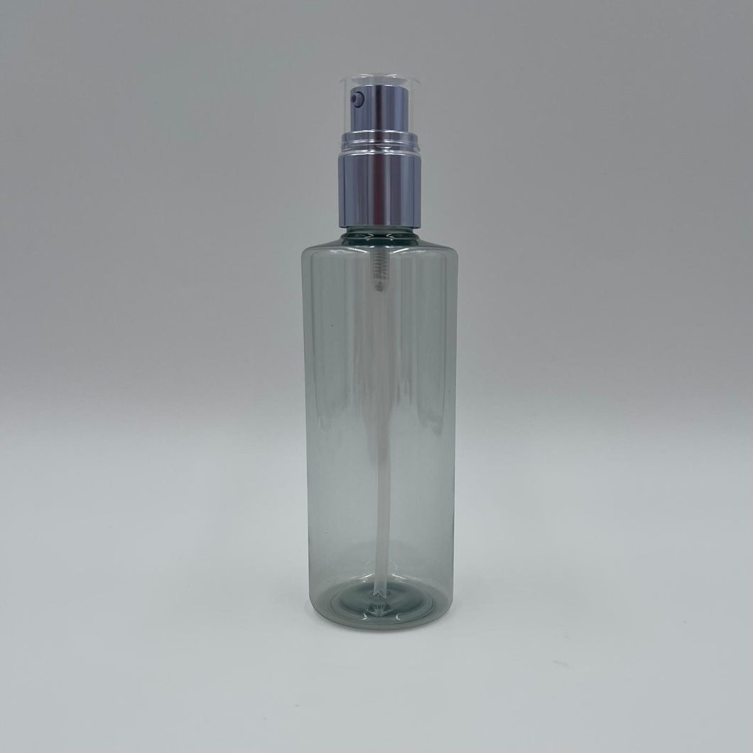 300ml PET CYLINDER CLEAR 100% PCR & 24mm 410 TREATMENT PUMP ALL SILVER