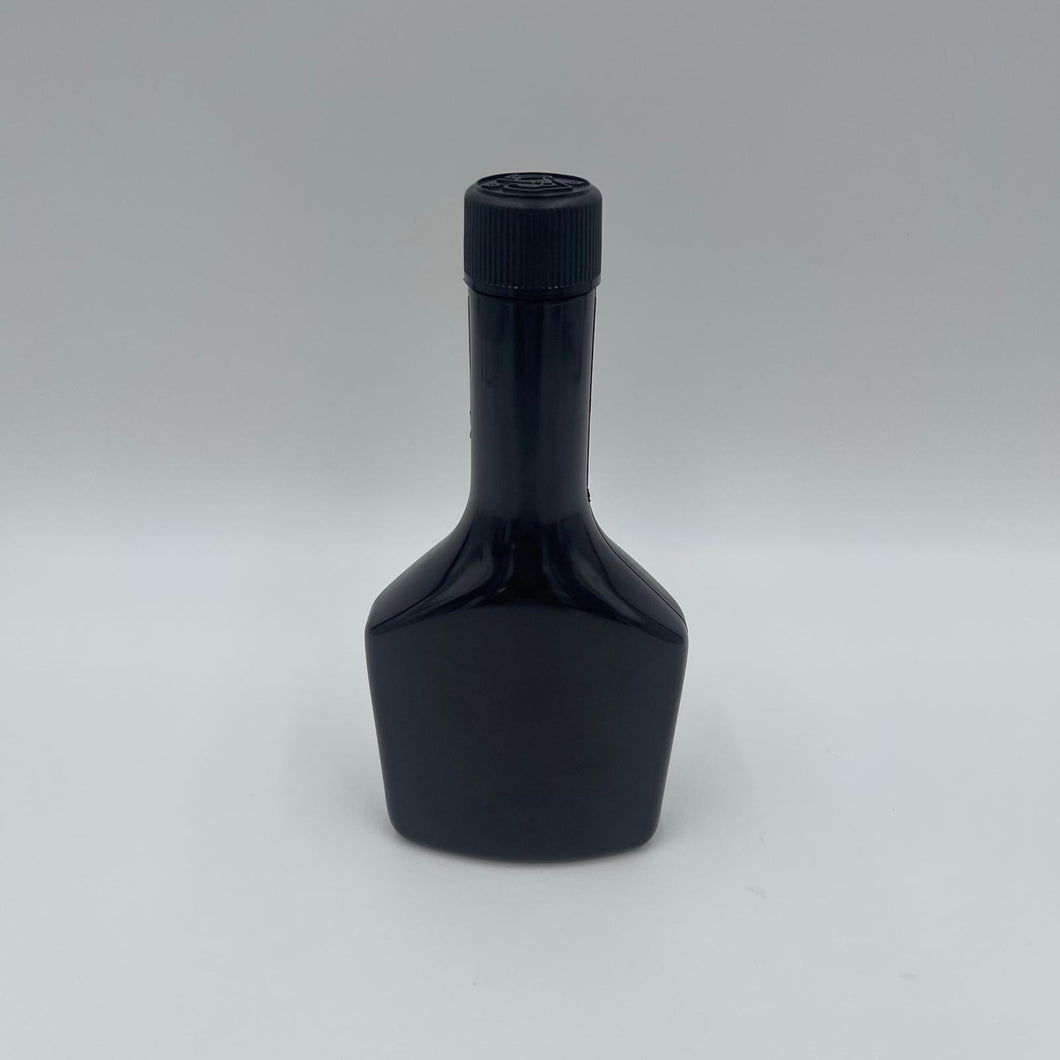 250ml LONG NECKED OVAL BLACK PVC 28mm 410 BLACK CRC MEDILOK CAP FOIL LINER