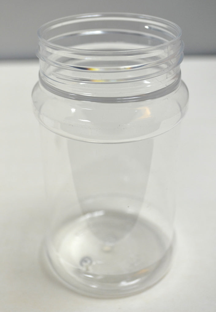 330ml CLEAR RECESSED CYLINDRICAL JAR PET 63mm 400