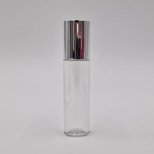 Load image into Gallery viewer, 10ml ROLL ON BOTTLE CLEAR WITH SILVER OVERCAP, &amp; ROLLER BALL
