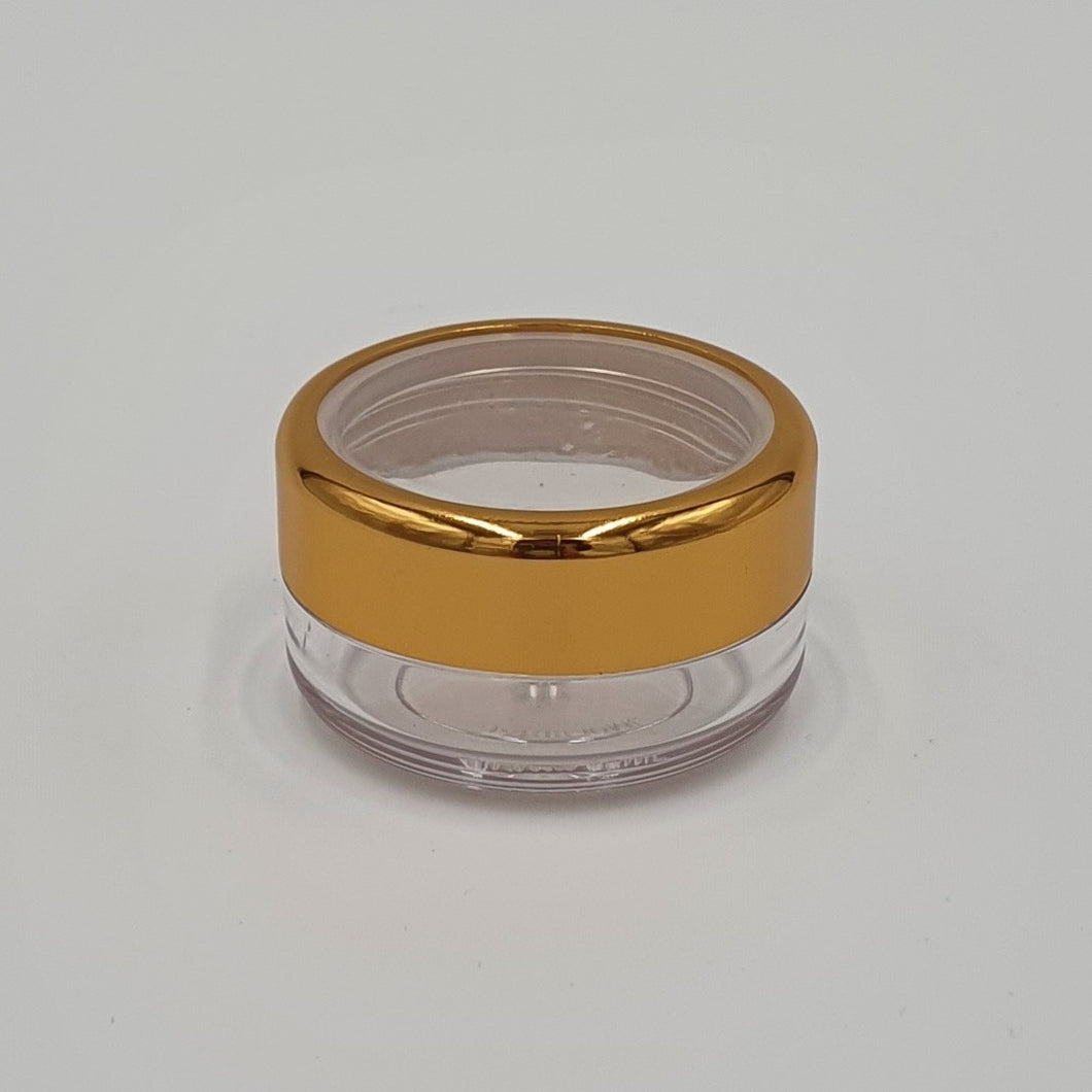 10ml SQUAT OPAL CLEAR JAR & GOLD / NATURAL LID