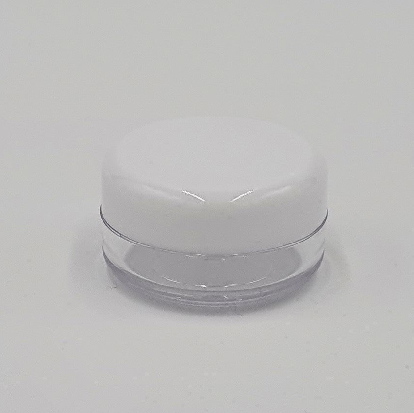 10ml SQUAT OPAL CLEAR CRYSTAL JAR & WHITE PP LID