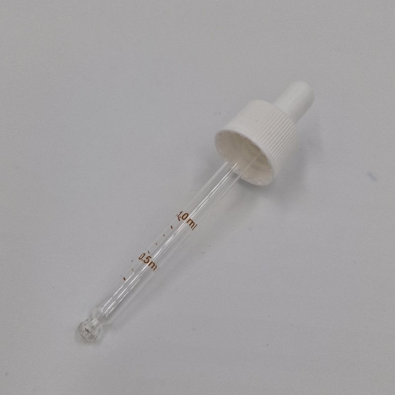 20mm 410 PIPETTE WHITE BULB /CAP GRAD GLASS TUBE