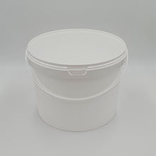 Load image into Gallery viewer, 10ltr POLY BUCKET SQUAT WHITE T/E PLASTIC HANDLE
