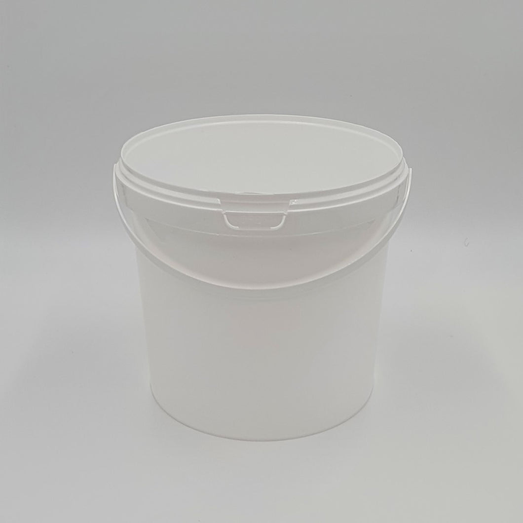 5000ml POLY BUCKET WHITE T/E PLASTIC HANDLE