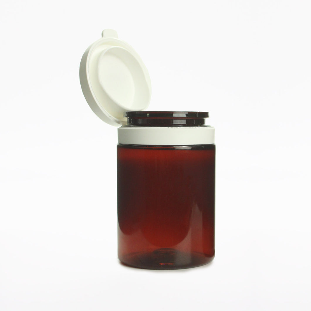 75ml AMBER PET TABLET JAR 43mm & 43mm T/E CAP