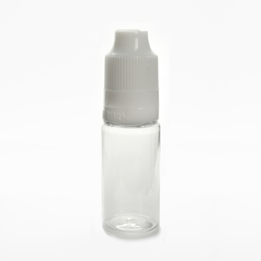 10ml PET DROPPER C/W FINE PLUG & CRC TE WHITE CAP (TRIANGLE)