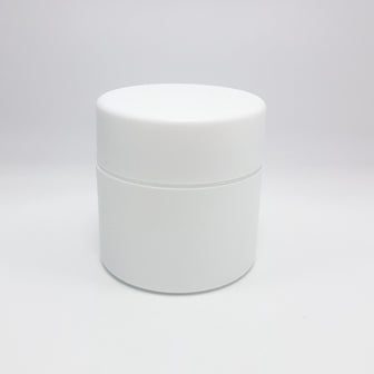 50ml DOUBLE WALL JAR MATT WHITE & WADDED LID