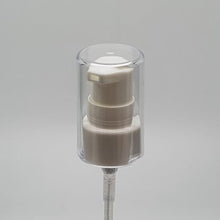 Load image into Gallery viewer, 20mm 410 WHITE PUMP WITH OVERCAP OVER CLOSURE (0.4ml)
