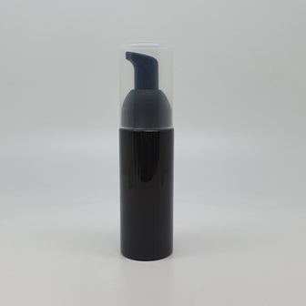 50ml BLACK PET BOTTLE, MOUSSE PUMP & OVERCAP