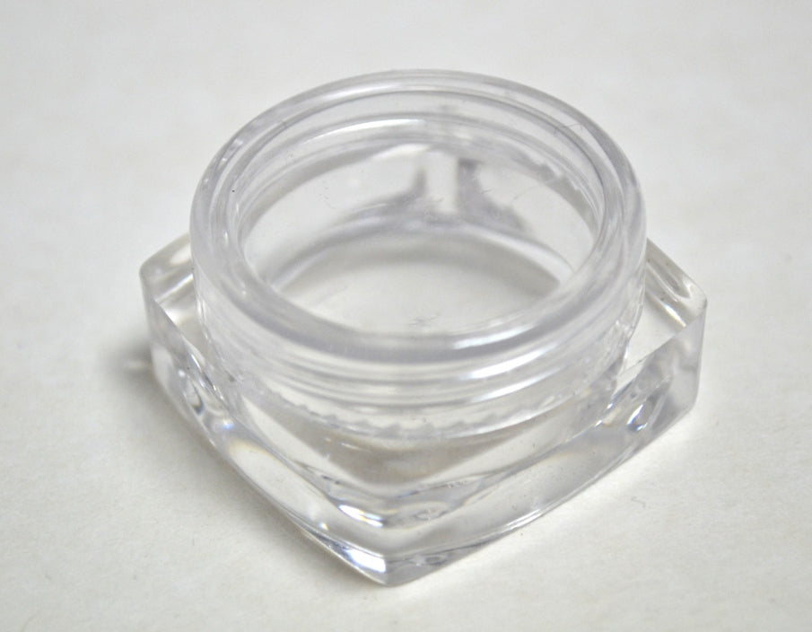 4ml SQUARE BASED CLEAR JAR SCREW TOP