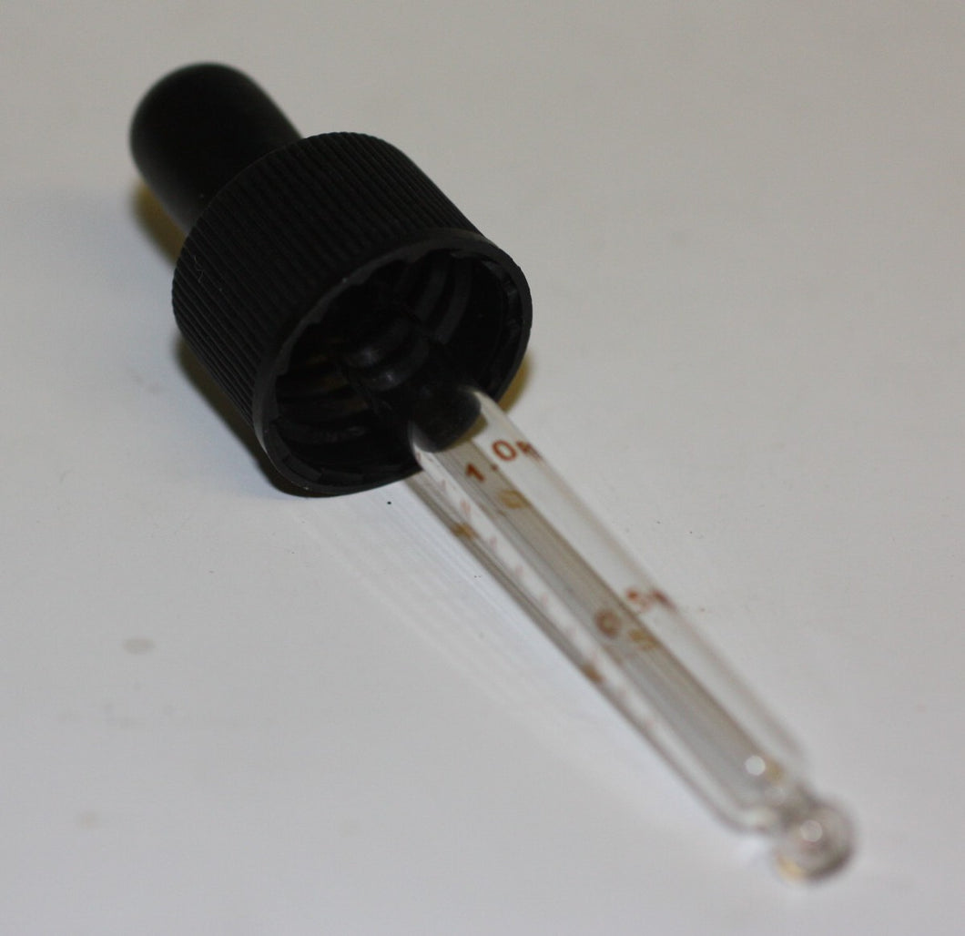 20mm 410 PIPETTE BLACK BULB /CAP GRAD GLASS TUBE