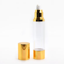 Load image into Gallery viewer, 50ml AIRLESS DISPENSER CLEAR &amp; GOLD
