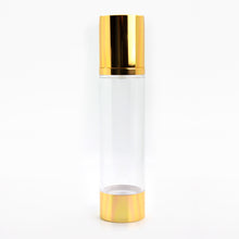 Load image into Gallery viewer, 100ml AIRLESS DISPENSER CLEAR &amp; GOLD
