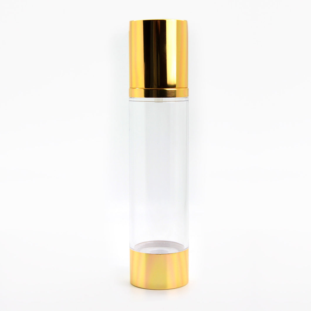 100ml AIRLESS DISPENSER CLEAR & GOLD