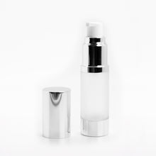 Load image into Gallery viewer, 15ml AIRLESS DISPENSER FROSTED &amp; SILVER
