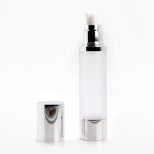 Load image into Gallery viewer, 50ml AIRLESS SILVER TOP &amp; BASE FROSTED BODY
