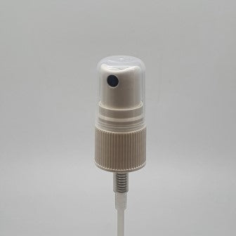 18mm 415 WHITE ATOMISER SPRAY RIBBED CLOSURE & NAT OVERCAP