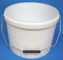 Load image into Gallery viewer, 10ltr POLY BUCKET SQUAT WHITE T/E PLASTIC HANDLE
