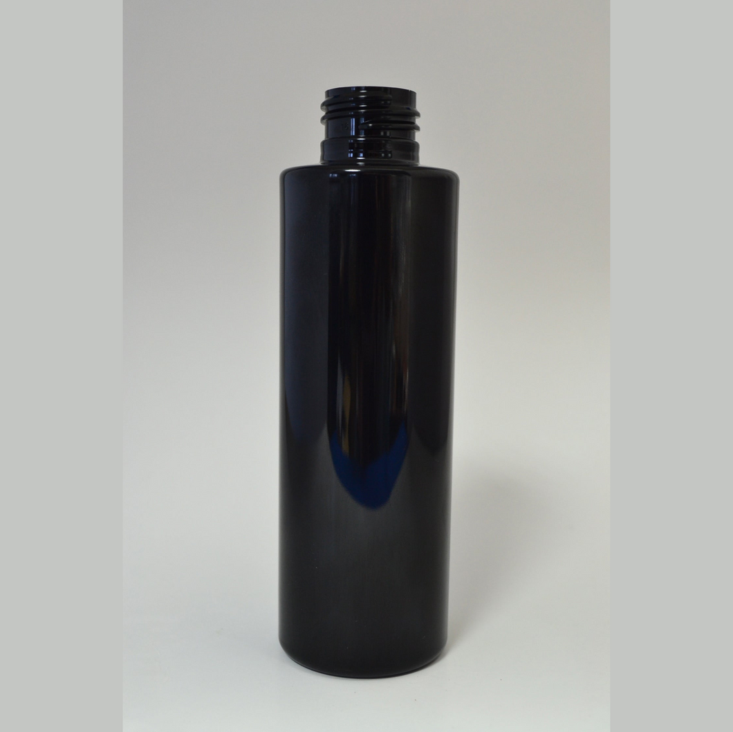 150ml CYLINDRICAL BLACK PET 24mm 410