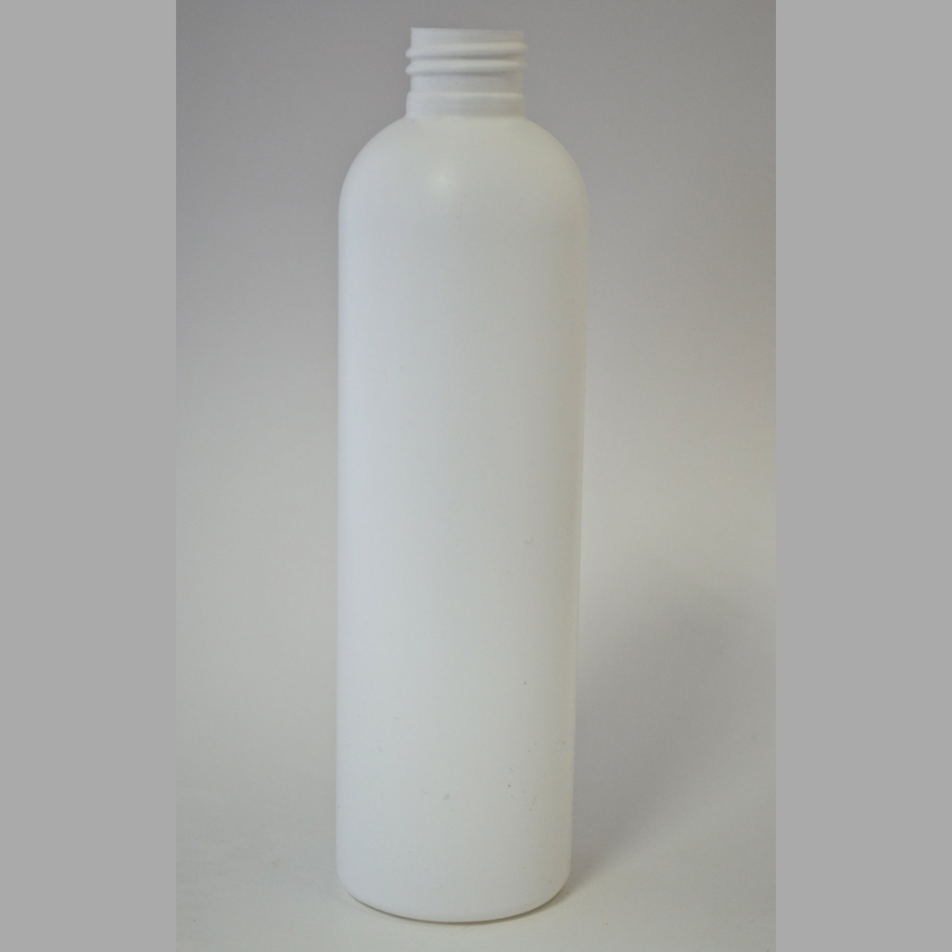 250ml TALL BOSTON ROUND WHITE HDPE 24mm 410