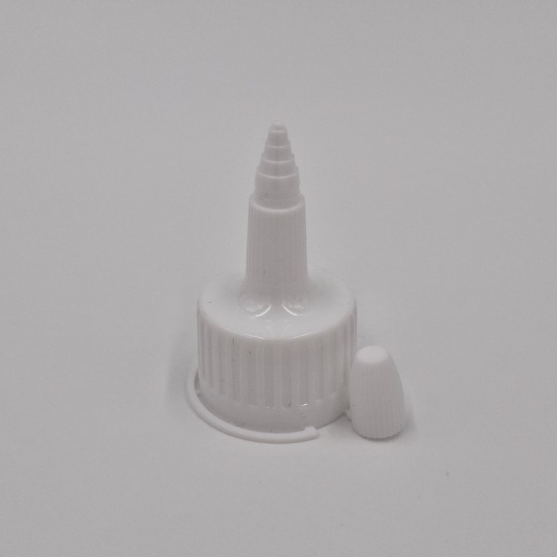 28mm 410 WHITE STEPPED NOZZLE WITH RESEALABLE END TIP