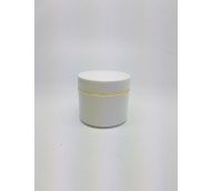 100ml DOUBLE WALL JAR FLAT BASE LID WITH GOLD RIM & SHIVE