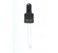 18mm GLASS PIPETTE WITH BLACK TE CAP FOR 50ml GLASS (GL18)