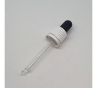 18mm GLASS PIPETTE WITH BLACK TE CAP FOR 30ML