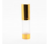 15ml AIRLESS DISPENSER FROSTED & GOLD