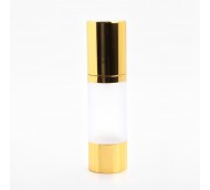 30ml AIRLESS DISPENSER FROSTED & GOLD