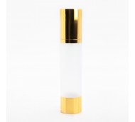 50ml AIRLESS DISPENSER FROSTED & GOLD