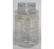 500ml SQUARE GRIP CLEAR PET 63mm