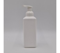 600ml SQUARE WHITE HDPE & 40mm FOAMING MOUSSE HEAD